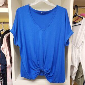 Blue Twist Front T-shirt